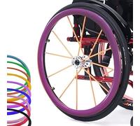 Copricerchi for sedia a rotelle, Copriruote posteriori for sedia a rotelle, Anelli for sedia a rotelle in silicone, Antiscivolo, Resistenti all'usura, Migliorano la presa e la trazione(Purple,22in)