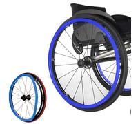 Copricerchi for sedia a rotelle da 22/24 pollici, anelli for sedia a rotelle antiscivolo, 1 paio di copricerchi in silicone for sedia a rotelle, sedia a rotelle(Blue,22in)