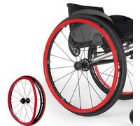 Copricerchi for sedia a rotelle da 22/24 pollici, anelli for sedia a rotelle antiscivolo, 1 paio di copricerchi in silicone for sedia a rotelle, sedia a rotelle(Red,24in)