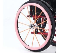 Copricerchi for sedia a rotelle da 24 pollici, copriruota posteriore for sedia a rotelle, anelli di spinta in silicone for sedia a rotelle, migliorano la presa e la trazione(Pink,24in)