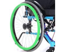 Copricerchi for sedia a rotelle da 24 pollici, copriruota posteriore for sedia a rotelle, anelli di spinta in silicone for sedia a rotelle, migliorano la presa e la trazione(Green,22in)
