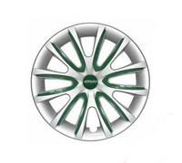 Copricerchi Grigi Farad Freewheeling 14' Pollici con Inserti Colore Verde 4coppe