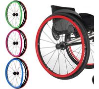 Copricerchi in silicone for ruote da 22/24 pollici, 2 pezzi di copricerchi protettivi resistenti all'usura for la spinta manuale(Red,22in)