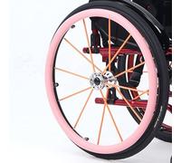 Copricerchi in silicone for sedia a rotelle, 22/24 pollici, copriimpugnatura antiscivolo e resistenti all'usura, migliorano la trazione del cerchio, set da 2(Pink,22in)