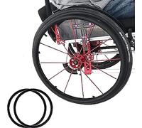Copricerchi in silicone for sedia a rotelle for ruote da 22/24 pollici, 2 pezzi di copriimpugnatura antiscivolo resistenti all'usura(Black,22in)