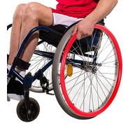 Copricerchi in silicone for sedia a rotelle, for ruote da 22/24 pollici, copriimpugnatura antiscivolo e resistenti all'usura, 2 pezzi(Red,22in)