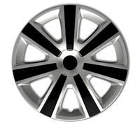 Copricerchi ornamentali VR 14 pollici Argento/Completo Nero (4 Pezzi)