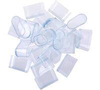Copricerchi ovali per gambe della sedia, protezioni per gambe della sedia, punta ovale per prevenire graffi e rumore per casa, patio, giardino, ufficio (16 x 34 mm, trasparente)