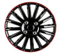 Copricerchi, Parti di ricambio for auto con copertura protettiva decorativa for ruote universali da 14 pollici(Black Red)
