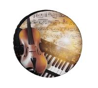 Copricerchi per pianoforte e violino, con note musicali, impermeabili, anti UV, da 28 pollici, per camper, camion, SUV, rimorchio, universale, per tutte le stagioni