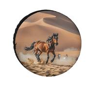 Copricerchi per pneumatici con cavalli che corrono nel deserto, impermeabili, anti UV, da 24 pollici, per camper, camion, SUV, rimorchio, universale, per tutte le stagioni