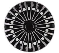 Copricerchi, Set di 4 coprimozzi universali da 16 pollici, ricambio for auto e camion, accessori esterni(Silver Black)