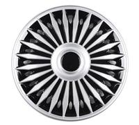 Copricerchi, Set di coprimozzi da 14 pollici, 4, accessori esterni for auto, ricambio universali(Silver Black)