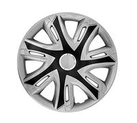 TOP 4xCopricerchi SUPERNOVA Nero-Argento Lucido 15" per tutte le auto (tranne...