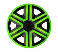 NRM Action - Set di 4 copricerchi universali per auto, 16 pollici, colore: verde/nero