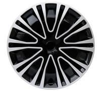Copricerchio da 16 pollici, confezione 4, coprimozzi universali(Silver Black)