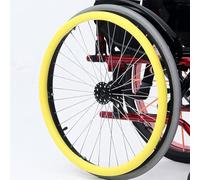 Copricerchio for sedia a rotelle, Coperchio for spinta a mano in silicone da 22/24 pollici, Coperchio for spinta a mano antiscivolo resistente all'usura, Migliora la presa e la trazione (Color : Yell