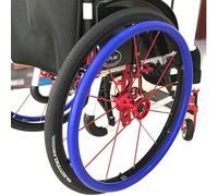 Copricerchio for sedia a rotelle, Coperchio for spinta a mano in silicone da 22/24 pollici, Coperchio for spinta a mano antiscivolo resistente all'usura, Migliora la presa e la trazione (Color : Blue