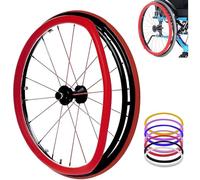 Copricerchio for sedia a rotelle, Coperchio for spinta manuale antiscivolo resistente all'usura, Ruota posteriore for sedia a rotelle, Copertura protettiva for anello di spinta (Color : Red, Size :