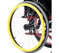 Copricerchio for sedia a rotelle, impugnature in silicone antiscivolo for trazione e protezione migliorate, ideali for una migliore presa dell'anello della mano(Yellow,22inch)