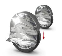 Copricerchio termico 2 pezzi fino a 17 pollici/195 mm, copricerchi, copri pneumatici argento