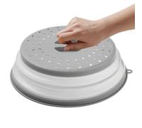 Copricibo per microonde con Manico con Foro Gancio e Coperchio Superiore | Paraschizzi Microonde, Copri Ciotole Per Verdura Frutta Casa Cucina Lavello Frigo Preparazione Pasti Medio*grigio