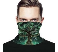 Copricollo Magical Green Tree Confortevole Face-Mask Lana Merino Protezione per La Bocca E Il Naso per Corsa Outdoor Carnevale 2 Pezzi
