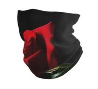 Copricollo Red Roses Black Background Sottile Face Snoods Assorbimento del Sudore Headwear per Sci Yoga Ciclismo 2 Pezzi