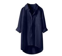 Copricostume Camicia Donna Camicette Donna Estive Lunga Estiva Mare Marrone Abbigliamento Estivo Maglia Cotone Manica Maglietta In Lino Elegante Curvy Camicie Da Vestito Sottogiacca Camicetta Xl