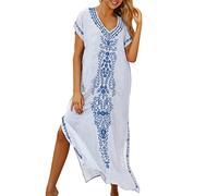 Copricostume da Bagno Donna Mare in Maglia Uncinetto Bikini Beach Camicette da Spiaggia in Chiffon Rayon da Donna Kimono Cardigan Lungo Bikini Copricostume Pareo Sexy (White, One