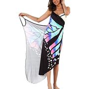 Copricostume da donna con stampa a farfalla per spiaggia Sexy Sling Bikini Dress Spaghetti Strap Costumi da bagno Asciugamano da spiaggia, 20, 3XL