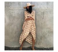 Copricostume da Spiaggia for Costumi da Bagno Donna Kimono Nero Tie-Dye Costume da Bagno Mantello Abito Estivo Abiti da Spiaggia (Color : Yellow Leaf Kimono, Size : One Size)