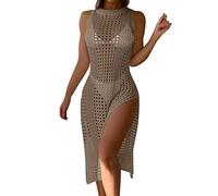 Copricostume Donna/ Copricostume Da Bagno Donna Vestito Con Arco Volant E Orlo Smocked Mini Abito Da Spiaggia Senza Maniche Pattinatore Copricostume Bianco Vestitino Estivo Per I Viaggi Estivi