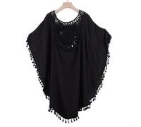 Copricostume Donna Lungo in Pizzo per trasparente con Spacco Laterale | Pizzo delicato e traspirante, tessuto leggero che garantisce freschezza immediata sotto il sole(Black One Size)