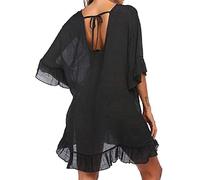 Copricostume Donna Mare Abiti Lunghi Estivi Camicia da Spiaggia Camicetta Scollo a V Elegante Vestiti Corti Costumi da Bagno Bikini Cover Up per Piscina Mare Estate Vacanza Chiffon Copricostume