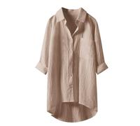 Copricostume Donna Mare Camicia Donna Camicia Bianca Camicioni Estivi Caftano Camicie Curvy Maglia Maniche Lunghe Cotone Lino Lunga Estiva Camicetta Sottogiacca Camicette Estive Xxl Maglietta Gialla