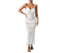 Copricostume Donna Mare,Estate Protezione Solare Spiaggia Poncho Elegante a Rete Trasparente Abito Kimono con Pizzo Taglio Casual Vacanze da Sciolto= per Serate in Riva al Mare