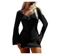Copricostume Donna Mare Manica Lunga Da Spiaggia Estiva Alla Moda | Abito coprente, corto scollato aderente
