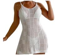 Copricostume Donna Mare Vestito da Spiaggia con Crochet Abiti Copri Costume Donna Estivo Copricostumi da Bagno Sexy Bikini Cover Up Senza Maniche