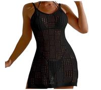 Copricostume Donna Mare Vestito da Spiaggia con Crochet Abiti Copri Costume Donna Estivo Copricostumi da Bagno Sexy Bikini Cover Up Senza Maniche