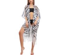Copricostume donna spolverino animalier lurex moda mare frange TOOCOOL JY9