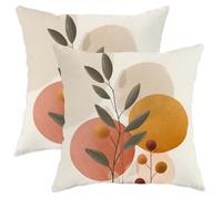 Copricuscini Autumn Warm Earth Tones Abstract Leaves Design Fodere Cuscini Set 2 Lavabili Resistenti Federe De Cuscini per Salotto Letti Giardini 45X45Cm