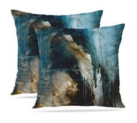 Copricuscini Britimes, set di 2 federe decorative per cuscini da 18 x 18 pollici, con pittura a olio astratta, per camera da letto, soggiorno, di