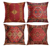 Copricuscini Britimes, set di 4 federe per cuscini geometriche Kilim marocchine, decorazioni per la casa orientali Ikat, per soggiorno, 20 x 20 p