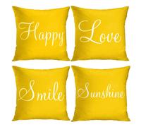Copricuscini Britimes, set di 4 federe per cuscini gialli pelosi, decorazioni per la casa, 20x20 pollici, cuscini per esterni, cuscini per divani