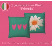 Copricuscini Cuscini Arredo Bassetti Love Therapy Friends Verde Prezzo Offerta