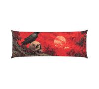 Copricuscini, Cuscino Corpo Extra Lungo 30x90cm, scheletro corvo Cuscino per Dormire Laterale per Adulti, Supporto per Schiena e Gambe, Federa Velluto, Cuscini per il Corpo, Decor della casa d-856