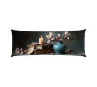 Copricuscini, Cuscino Corpo Extra Lungo 40x145cm, Orchidee Libri Cuscino per Dormire Laterale per Adulti, Supporto per Schiena e Gambe, Federa Velluto, Cuscini per il Corpo, Decor della casa d-971