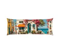Copricuscini, Cuscino Corpo Extra Lungo 40x150cm, Città Caffè Cuscino per Dormire Laterale per Adulti, Supporto per Schiena e Gambe, Federa Velluto, Cuscini per il Corpo Donna, Decor della casa d-894