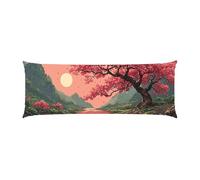 Copricuscini, Cuscino Corpo Extra Lungo 40x150cm, Panorama tramonto Cuscino per Dormire Laterale per Adulti, Supporto per Schiena e Gambe, Federa Velluto, Cuscini per il Corpo, Decor della casa d-858